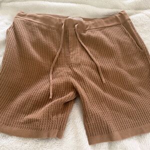 PacSun Waffle-Knit Drawstring Shorts in Camel
